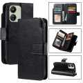 For Xiaomi Poco C65 Global / M6 Tri-Fold 9-Card Wallets Leather Phone Case(Black)