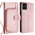 For Motorola Moto G24 4G Zipper Bag Leather Phone Case(Rose Gold)