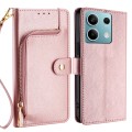 For Xiaomi Redmi Note 13 4G Zipper Bag Leather Phone Case(Rose Gold)