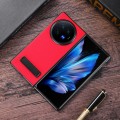 For vivo X Fold3 Litchi Texture PU Phone Case with Holder(Red)