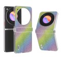 For ZTE nubia Flip ABEEL Three Parts Frosted Transparent Frame Diamond Phone Case(Rainbow)