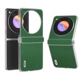 For ZTE nubia Flip ABEEL Three Parts Frosted Transparent Frame Genuine Leather Mino Phone Case(Green