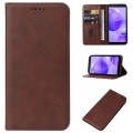For TCL 502 Magnetic Closure Leather Phone Case(Brown)
