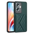 For OPPO A79 5G Global Rhombic Texture Card Bag RFID Phone Case(Green)