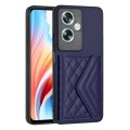 For OPPO A79 5G Global Rhombic Texture Card Bag RFID Phone Case(Dark Purple)