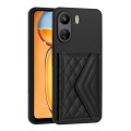 For Xiaomi Redmi 13C 4G / Poco C65 Rhombic Texture Card Bag RFID Phone Case(Black)