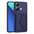 For Xiaomi Redmi Note 13 4G Global Rhombic Texture Card Bag RFID Phone Case(Dark Purple)