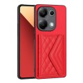 For Xiaomi Redmi Note 13 Pro 4G Global Rhombic Texture Card Bag RFID Phone Case(Red)