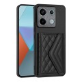 For Xiaomi Redmi Note 13 Pro 5G Global Rhombic Texture Card Bag RFID Phone Case(Black)