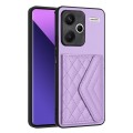 For Xiaomi Redmi Note 13 Pro+ Rhombic Texture Card Bag RFID Phone Case(Light Purple)