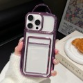 For iPhone 15 Pro Max Electroplated Clear Card Slot TPU Phone Case(Purple)