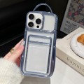 For iPhone 15 Pro Electroplated Clear Card Slot TPU Phone Case(Blue)