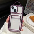 For iPhone 14 Plus Electroplated Clear Card Slot TPU Phone Case(Purple)