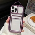 For iPhone 13 Pro Max Electroplated Clear Card Slot TPU Phone Case(Purple)