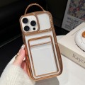 For iPhone 13 Pro Max Electroplated Clear Card Slot TPU Phone Case(Gold)