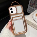 For iPhone 12 Electroplated Clear Card Slot TPU Phone Case(Gold)