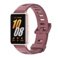 For Samsung Galaxy Fit 3 Mijobs Flat Hole Silicone Watch Band(Wine Red+Rose Gold)
