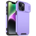 For iPhone 15 Plus / 14 Plus Sliding Camshield TPU + PC Phone Case(Purple)