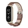 For Xiaomi Mi Band 8 Mijobs GT4 First Layer Cowhide Watch Band(Brown Light Gold)