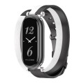 For Xiaomi Mi Band 8 Mijobs GT4 Dual-Loop Leather Watch Band(Black+White+Silver)