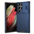 For Samsung Galaxy S21 Ultra 5G Sliding Camshield TPU + PC Phone Case(Blue)