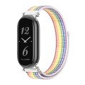For Xiaomi Mi Band 8 Mijobs GT4 Breathable Nylon Loop Watch Band(Colorful Silver)