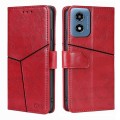 For Motorola Moto G Play 4G 2024 Geometric Stitching Leather Phone Case(Red)