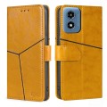 For Motorola Moto G Play 4G 2024 Geometric Stitching Leather Phone Case(Yellow)