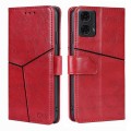 For Motorola Moto G24 4G Geometric Stitching Leather Phone Case(Red)