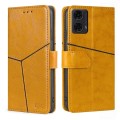 For Motorola Moto G24 4G Geometric Stitching Leather Phone Case(Yellow)