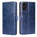 For Motorola Moto G24 4G Geometric Stitching Leather Phone Case(Blue)