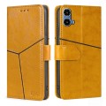For Motorola Moto G34 5G Geometric Stitching Leather Phone Case(Yellow)