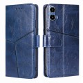 For Motorola Moto G34 5G Geometric Stitching Leather Phone Case(Blue)