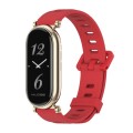 For Xiaomi Mi Band 8 Mijobs GT4 Flat Hole Silicone Watch Band(Red Light Gold)