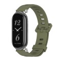 For Xiaomi Mi Band 8 Mijobs GT4 Flat Hole Silicone Watch Band(Army Green Silver)