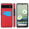 For Google Pixel 6a Litchi Leather Skin Card Slots Phone Case(Red)