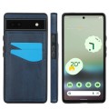 For Google Pixel 6a Litchi Leather Skin Card Slots Phone Case(Blue)