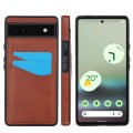 For Google Pixel 6a Litchi Leather Skin Card Slots Phone Case(Brown)