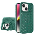 For iPhone 14 Plus Hollow Cooling Lens Holder MagSafe Magnetic TPU Phone Case(Green)