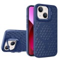For iPhone 13 Hollow Cooling Lens Holder MagSafe Magnetic TPU Phone Case(Blue)