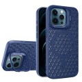For iPhone 12 Pro Max Hollow Cooling Lens Holder MagSafe Magnetic TPU Phone Case(Blue)