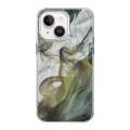 For iPhone 14 Illustration Pattern Radiation Design Full Coverage Shockproof Phone Case(Green Wash