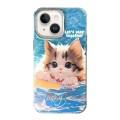 For iPhone 13 Illustration Pattern Radiation Design Full Coverage Shockproof Phone Case(Cat)