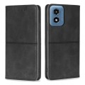 For Motorola Moto G Play 4G 2024 Cow Texture Magnetic Leather Phone Case(Black)