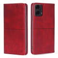For Motorola Moto G24 4G Cow Texture Magnetic Leather Phone Case(Red)