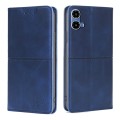 For Motorola Moto G34 5G Cow Texture Magnetic Leather Phone Case(Blue)