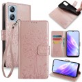 For Blackview A52 Tree & Deer Embossed Leather Phone Case(Pink)