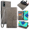 For CUBOT P40 Tree & Deer Embossed Leather Phone Case(Grey)