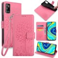 For CUBOT P40 Tree & Deer Embossed Leather Phone Case(Pink)