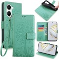 For Huawei Nova 10 SE Tree & Deer Embossed Leather Phone Case(Green)